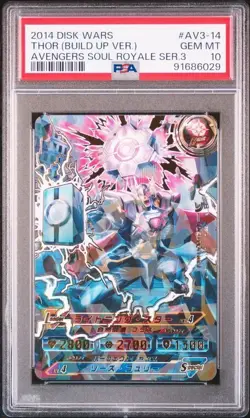 PSA 10 Avengers Disc Wars Thor Build-Up Card Gem Mint - Image 1