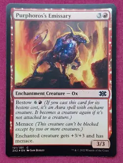 Magic The Gathering DOUBLE MASTERS 2022 FOIL PURPHOROS'S EMISSARY red card MTG - Image 1