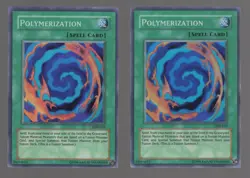 Lot 2x YuGiOh POLYMERIZATION Super Rare Foil LOB-059 Unlimited NM PACK FRESH - Image 1