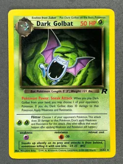 Dark Golbat 24/82 Base Set Series Team Rocket RARE Stage 1 Pokemon Card 2000 NM - Image 1