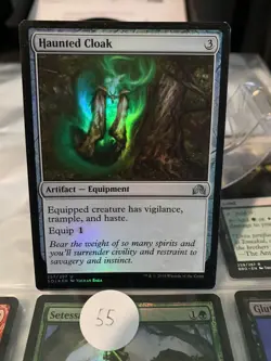 Haunted Cloak -Foil Light Play English MTG Shadows Over Innistrad - Image 1