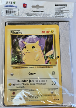 Pokemon 25th Anniversary First Partner Binder Train On Pikachu Jumbo Card New~ - Image 2