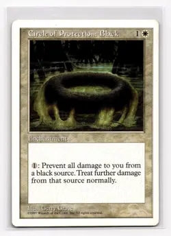 Circle of Protection Black 17 MTG Core Set 5th Edition 1997 Gerry Grace MP - Image 1