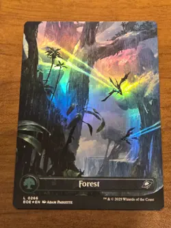 MTG Edge of Eternities - Forest - EOE 266 - Borderless FOIL - Image 1