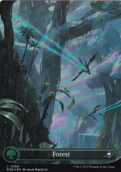 MTG Edge of Eternities - Forest - EOE 266 - Borderless FOIL - Image 2