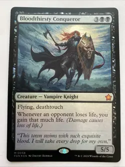 MTG Foundations Bloodthirsty Conqueror 58 Mythic Foil NM - Image 1