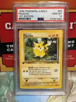 1999 Pokemon Pikachu 1st Edition Jungle 60/64 PSA 10 GEM MINT Vintage WOTC - Image 1