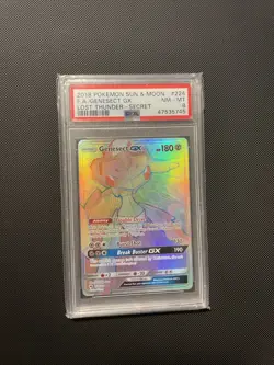 Pokemon Sun & Moon GENESECT GX 224/214 Lost Thunder Graded PSA 8 2018 - Image 1