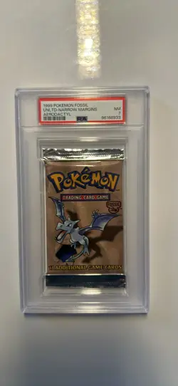Pokemon Fossil Sealed Booster Pack Aerodactyl Art PSA 7 - Image 1