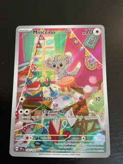 Minccino Pokemon TCG Temporal Forces Full Art IR Illustration Rare 182/162 - Image 3