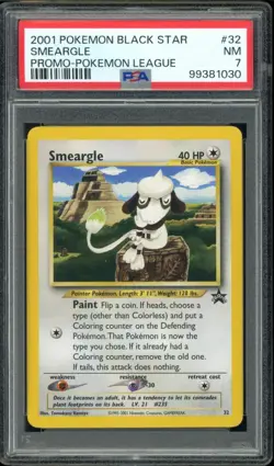 PSA 7 NM Smeargle #32 Pokemon League 2000 Black Star Promo - Image 1
