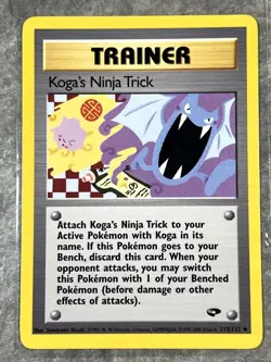 Koga's Ninja Trick Trainer 115/132 Pokemon TCG Gym Challenge Regular Light Play - Image 1