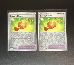 x2 Bravery Charm 173/193 Reverse Holo Paldea Evolved Pokemon TCG Playset - Image 1