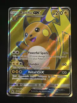 Raichu GX SM90 Sun & Moon Black Star Promo Full Art Pokemon Standard Size NM - Image 1