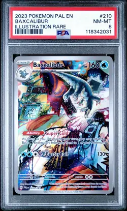 Pokemon TCG Baxcalibur Card 210/193 IR Sv02: Paldea Evolved 2023 PSA 8 - Image 1