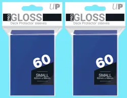 120 Ultra Pro GLOSS BLUE DECK PROTECTOR Small Game Card Sleeves Yugioh tcg ccg - Image 1