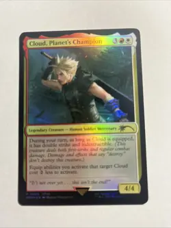Cloud, Planet's Champion Final Fantasy Foil Magic MTG Promo 0003 Plus Bonus Card - Image 1