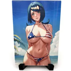 PokeGirl Lana's Mother Sexy Bikini Anime Waifu Girl Lewd Goddess Story Art Card - Image 1