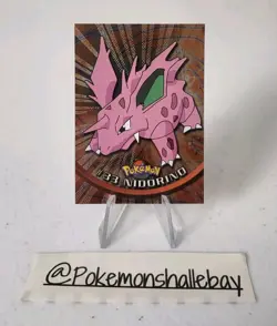 Nidorino #33 - Pokemon Topps Series 1 Card *NM* Holo - BLACK LOGO - Image 1