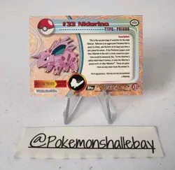 Nidorino #33 - Pokemon Topps Series 1 Card *NM* Holo - BLACK LOGO - Image 4