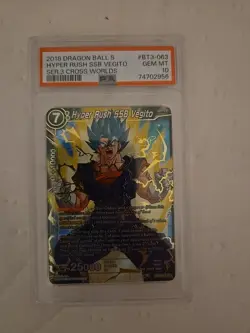 CGC 9Hyper Rush SSB Vegito BT3-063-SR Cross Worlds Dragon Ball Super Card Game - Image 1