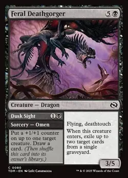 1x Feral Deathgorger // Dusk Sight NM Eng MTG - Tarkir: Dragonstorm - Image 1