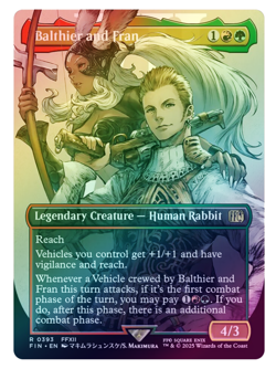 1x Balthier and Fran - 0393, Foil Borderless Art, Final Fantasy, MTG NM - Image 1