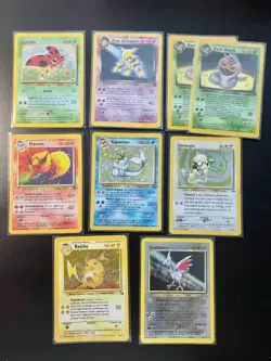 Vintage Pokemon Holo Lot of 9 WOTC MP-DMG: Dark Alakazam, Jolteon, Raichu etc - Image 1