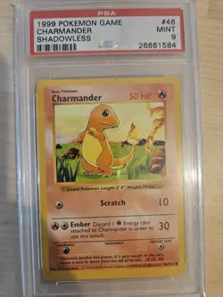Pokemon TCG Charmander Shadowless Base Set 46/102 PSA 9 - Image 1