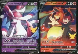 Pokemon Lance's Charizard V + Dark Sylveon V SWSH 133/134 Celebrations Promo NM - Image 1