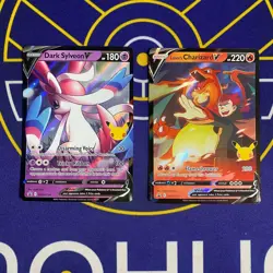 Pokemon Lance's Charizard V + Dark Sylveon V SWSH 133/134 Celebrations Promo NM - Image 2