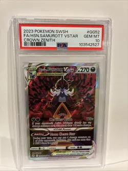PSA 10 Pokemon TCG 2023 Hisuian Samurott VSTAR FA Crown Zenith GG52 - Image 1