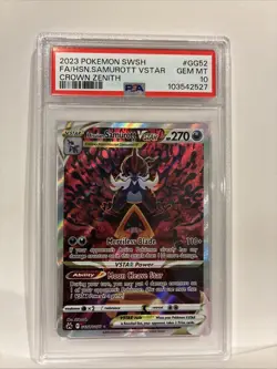 PSA 10 Pokemon TCG 2023 Hisuian Samurott VSTAR FA Crown Zenith GG52 - Image 2