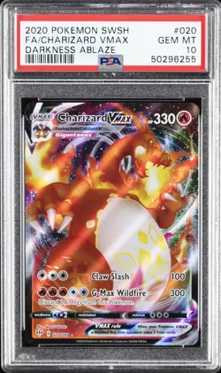 2020 POKEMON SWORD & SHIELD DARKNESS ABLAZE #020 FULL ART/CHARIZARD VMAX PSA 10 - Image 1