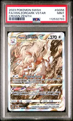 2023 POKEMON SWORD & SHIELD CROWN ZENITH FULL ART/HISUIAN ZOROARK VSTAR PSA 9 - Image 1