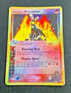 Team Magma's Houndoom - 10/95 EX Team Magma Aqua (Pokemon) Holo Rare - Damaged - Image 1