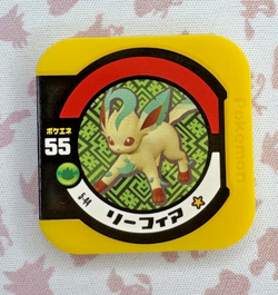 Leafeon 5-44 Tretta Regular Yellow Japanese Pokemon Arcade Game Chip 🍄 - Image 1