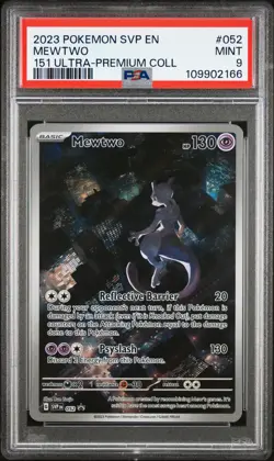 2023 POKEMON SVP EN-SV BLACK STAR PROMO 151 ULTRA-PREM COLL #052 MEWTWO PSA 9 - Image 1