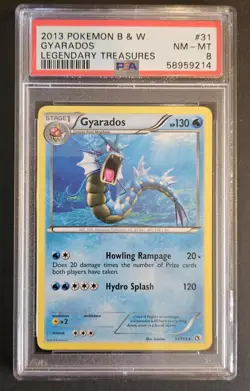 Gyarados 31/113 Rare BW Legendary Treasures PSA 8 Pokemon TCG - Image 1