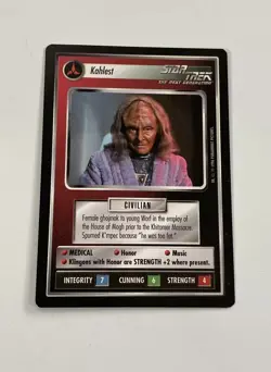 Star Trek CCG Personnel Klingon Kahlest Black Boarder Card - Image 1