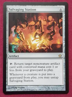 Magic The Gathering FIFTH DAWN SALVAGING STATION artifact card MTG - Image 1