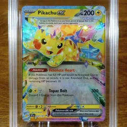 Pokemon SV Surging Sparks Pikachu EX 057/191 AGS Gem-MT 10 Ultra Rare Holo 2024 - Image 2