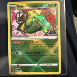 Radiant Venusaur Pokemon GO 004/078 Holo Radiant Rare Pokemon TCG NM - Image 1