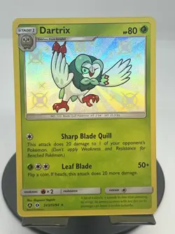 Pokemon TCG Dartrix SV3/SV94 Hidden Fates: Shiny Vault Holo Rare NM - Image 1
