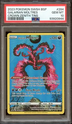 PSA 10 GALARIAN MOLTRES BLACK STAR PROMO SWSH284 CROWN ZENITH 2023 POKEMON TCG - Image 1