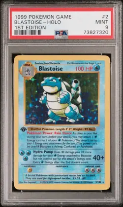 1999 Pokemon Blastoise 1st Edition 002/102 Base Set Shadowless Holo PSA 9 - Image 1
