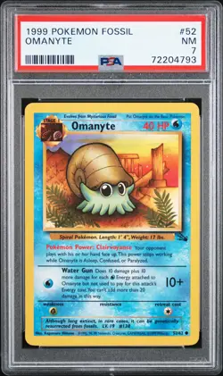 1999 POKEMON FOSSIL #52 OMANYTE PSA 7 - Image 1
