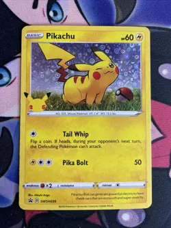 Pokemon Pikachu General Mills 25th Anniversary Holo Foil Promo Card SWSH039 - Nm - Image 1