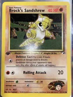Brock's Sandshrew - 71/132 - Gym Heroes Common 1st Edition - Pokemon TCG - Image 3