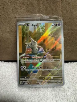 SEALED Pokemon Mimikyu SVP 075 Paldean Fates Full Art Holo Black Star Promo NM - Image 1